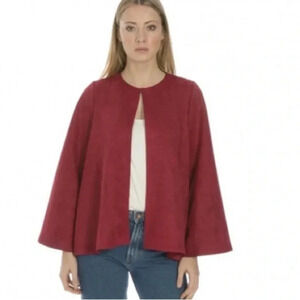 JAYLEY Red Luxury Faux Suede Jacket New One Size